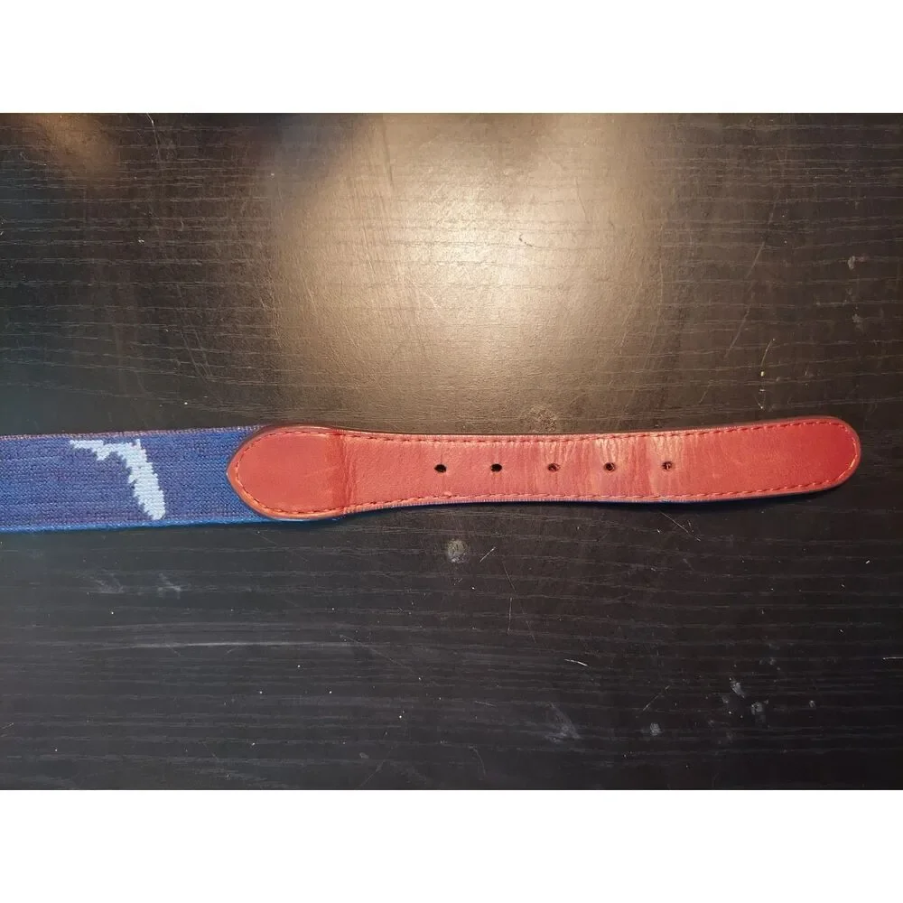 Smathers & Branson Belt sz 40 Hand Stitched Needle Point Florida Fishing